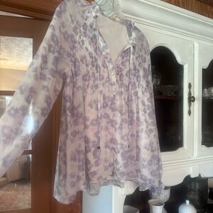 Entro Lavender Floral Blouse